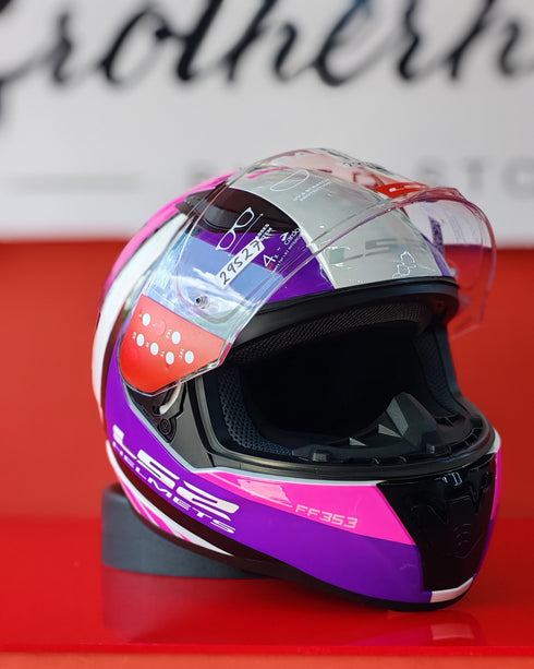 CASCO CERRADO LS2 RAPID II BLINK L BLANCO FUSCIA